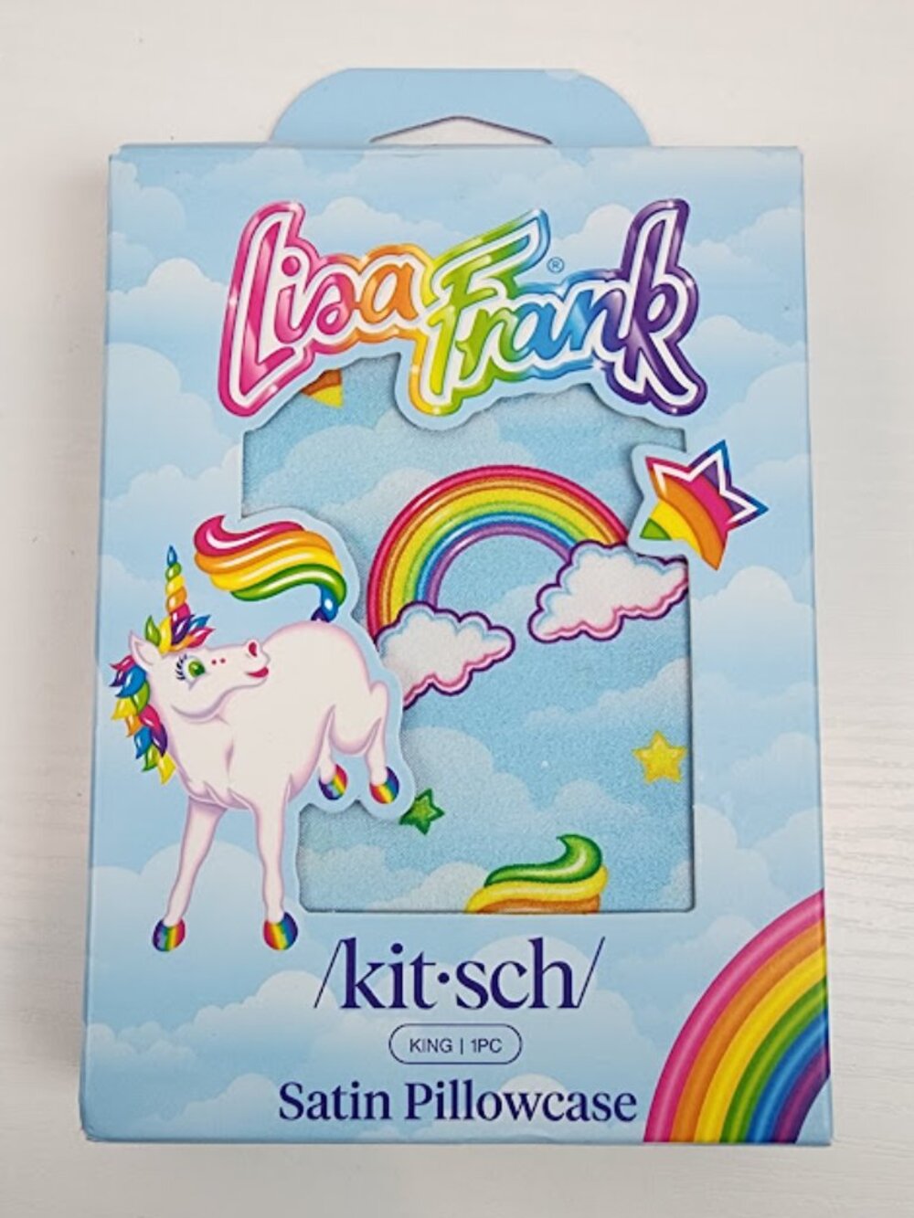 Lisa Frank x Kitsch Blue Markie Unicorn King Pillowcase NEW
